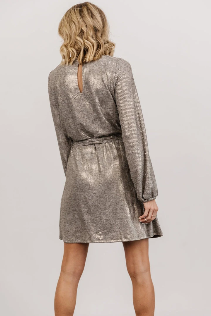 DF Xyla Sparkle Mini Dress | Silver 3 DF Xyla Sparkle Mini Dress | Silver