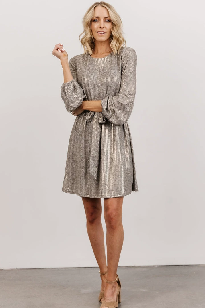 DF Xyla Sparkle Mini Dress | Silver 2 DF Xyla Sparkle Mini Dress | Silver