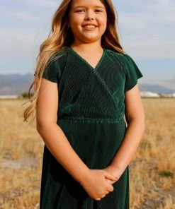 BB Custom Dresses Youth Athena Pleated Maxi Dress | Forest