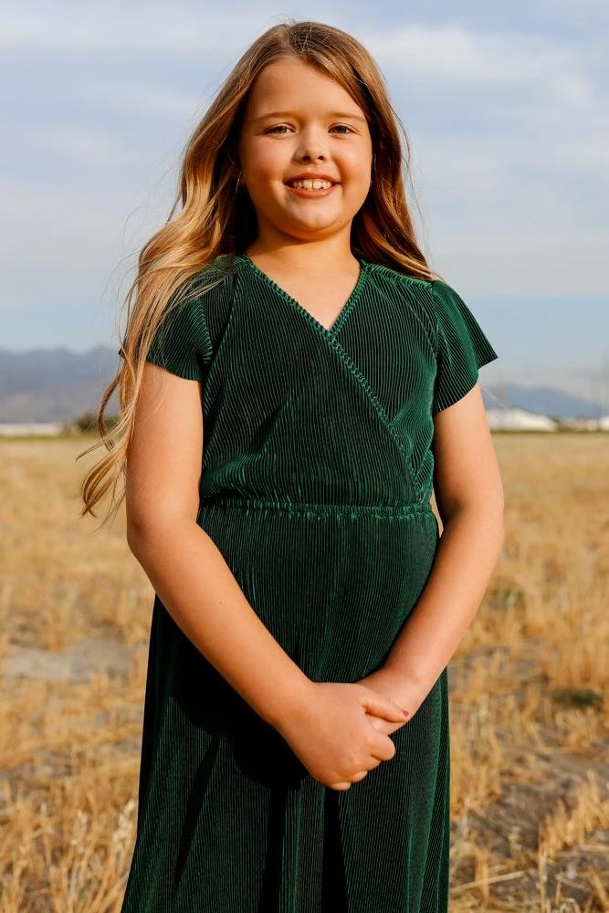 BB Custom Dresses Youth Athena Pleated Maxi Dress | Forest 2 BB Custom Dresses Youth Athena Pleated Maxi Dress | Forest