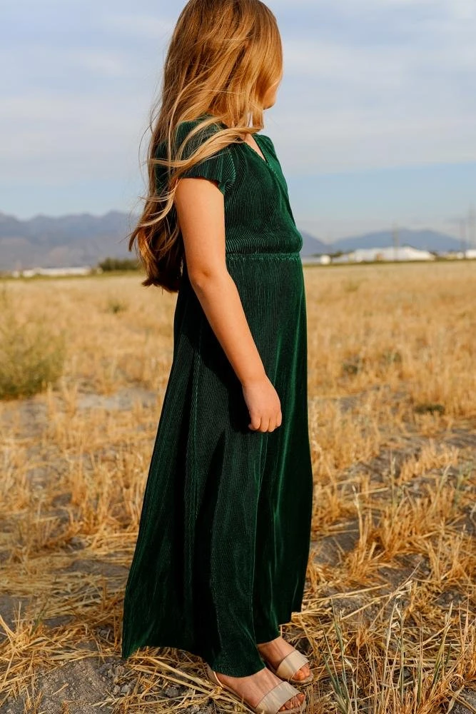 BB Custom Dresses Youth Athena Pleated Maxi Dress | Forest 4 BB Custom Dresses Youth Athena Pleated Maxi Dress | Forest