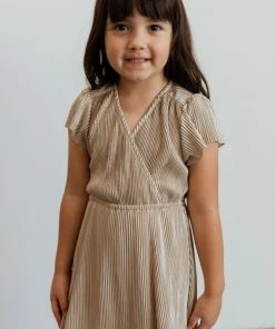 BB Custom Youth Athena Pleated Maxi Dress | Gold Dresses