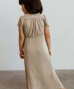 BB Custom Youth Athena Pleated Maxi Dress | Gold Dresses