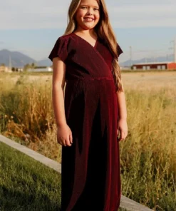 BB Custom Dresses Youth Athena Pleated Maxi Dress | Mulberry