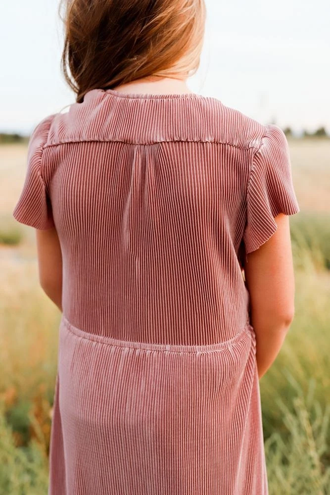 BB Custom Youth Athena Pleated Maxi Dress | Rose 5 BB Custom Youth Athena Pleated Maxi Dress | Rose