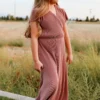 BB Custom Youth Athena Pleated Maxi Dress | Rose