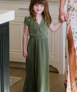 BB Custom Youth Athena Pleated Maxi Dress | Sage Maxi Dresses
