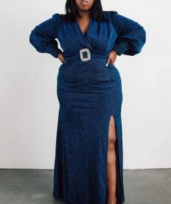 Soi Dresses Zae Shimmer Gown | Blue