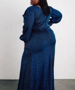 Soi Dresses Zae Shimmer Gown | Blue