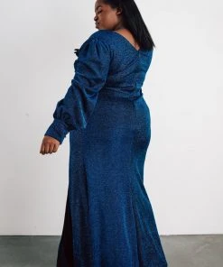 Soi Dresses Zae Shimmer Gown | Blue