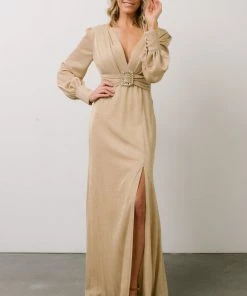 Soi Zae Shimmer Gown | Gold Dresses