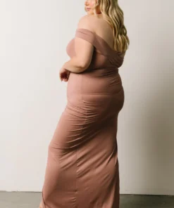 DD Zaire Off Shoulder Maxi Dress | Dusty Mauve Dresses