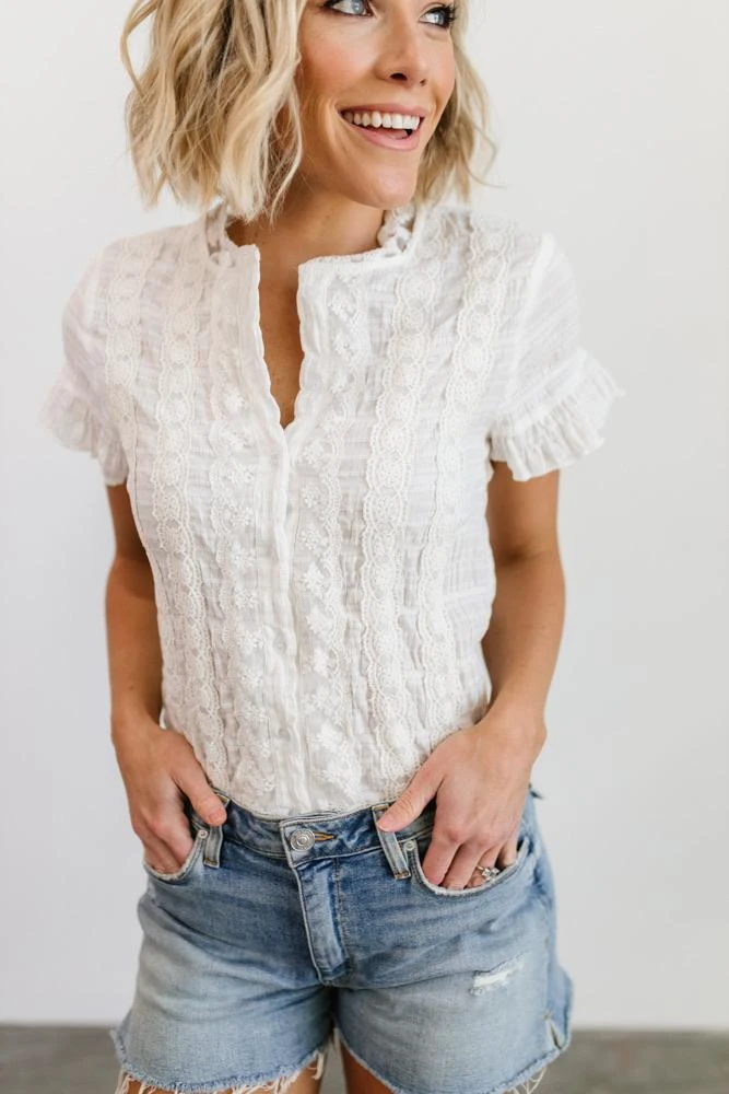 HAY Zara Lace Top | White HAY Zara Lace Top | White