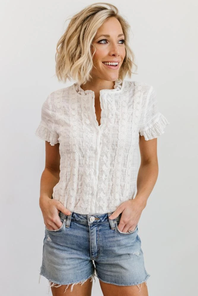 HAY Zara Lace Top | White HAY Zara Lace Top | White
