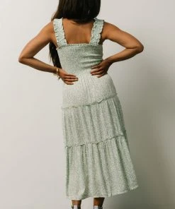 BS Zella Smocked Midi Dress | Sage Print Dresses 10 BS Zella Smocked Midi Dress | Sage Print Dresses