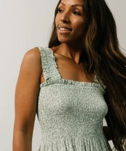 BS Zella Smocked Midi Dress | Sage Print Dresses 13 BS Zella Smocked Midi Dress | Sage Print Dresses