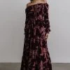 BB Custom Dresses Zeta Velvet Maxi Dress | Plum Floral