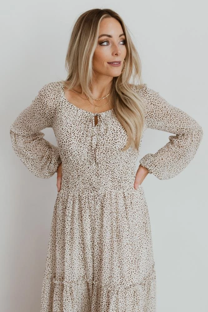 BB Custom Dresses Zoey Smocked Maxi Dress | Animal Print 5 BB Custom Dresses Zoey Smocked Maxi Dress | Animal Print